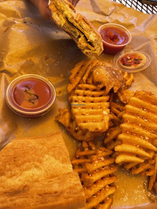 Cuban & Waffle Fries  at Golden Dinosaurs in Gulfport