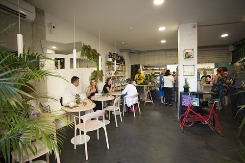 Inside at Zdravo Vegan Store in Sarajevo