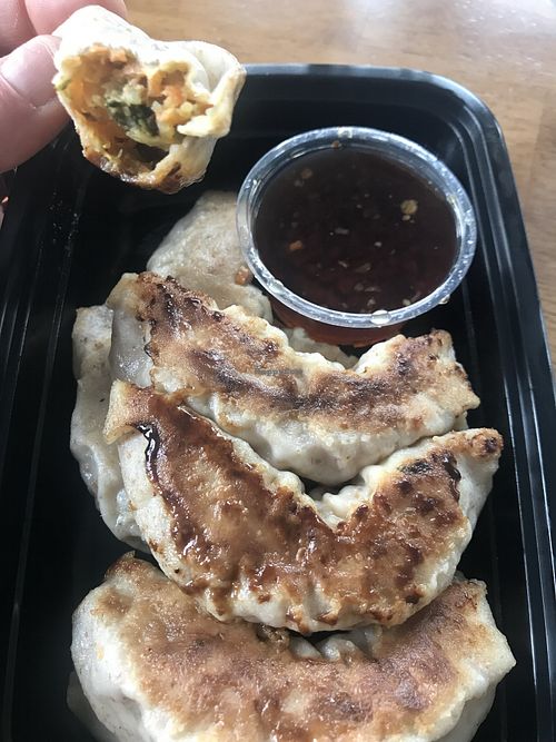 Inside vegan dumplings at Chow Maine in Trenton