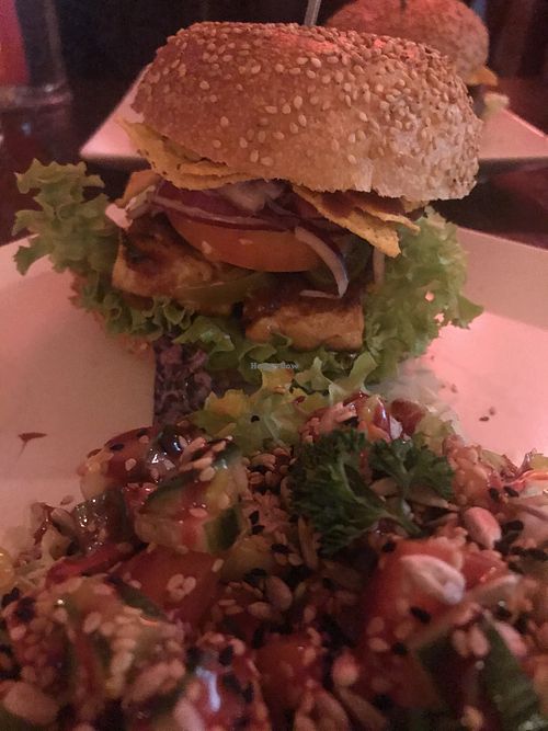 Tempting tempeh burger  at Neue Republik Reger in Berlin