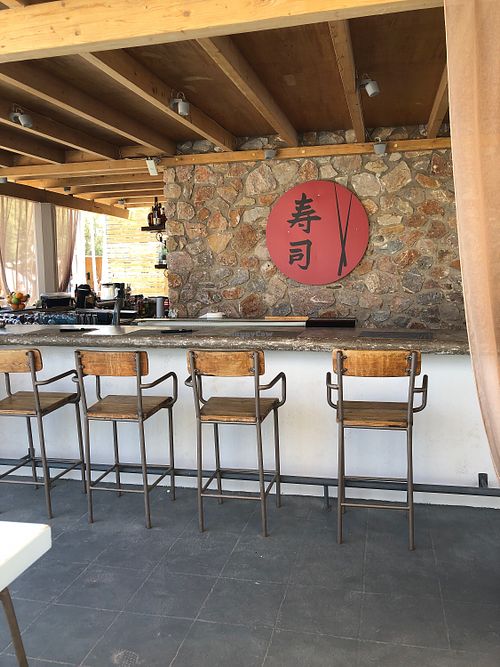 Sushi bar at Fougaro at Fougaro in Santorini