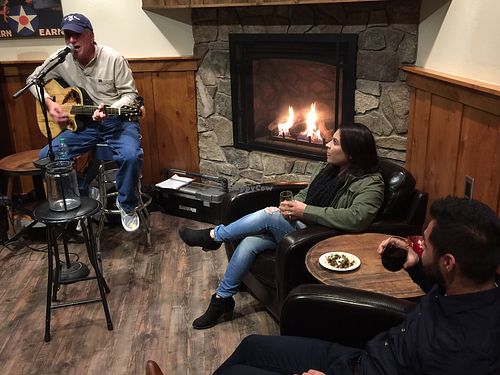 Great cozy fireplace. Live music performed every Thursday, Friday, and Saturday starting at 5:30pm. at Moxie Cafe in Santa Maria