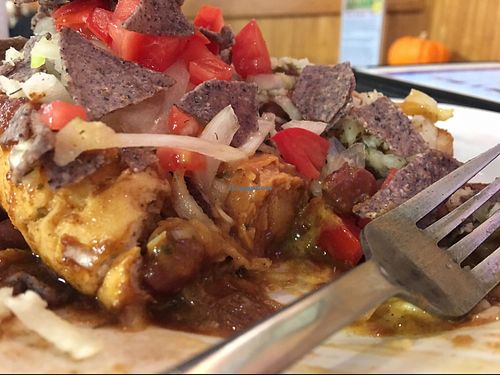 an epic Chili dog with the works at Papa G's Vegan Organic Deli in Portland