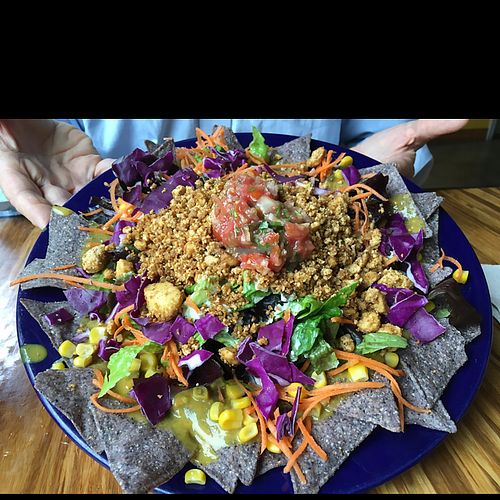 Epic Nacho Salad at Papa G's Vegan Organic Deli in Portland