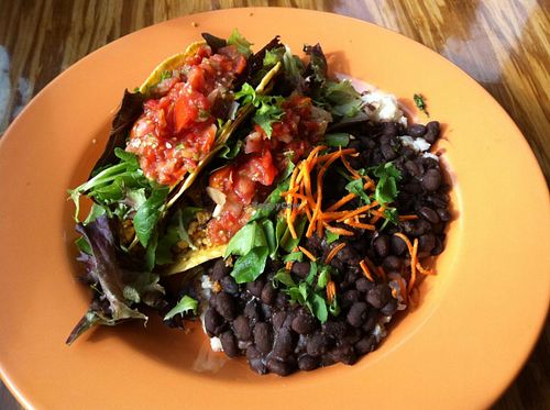 Organic Taco Plate! soooooo good! at Papa G's Vegan Organic Deli in Portland