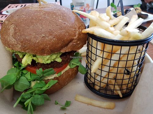 Chickpea Quinoa burger at Oar Cafe in West Lakes