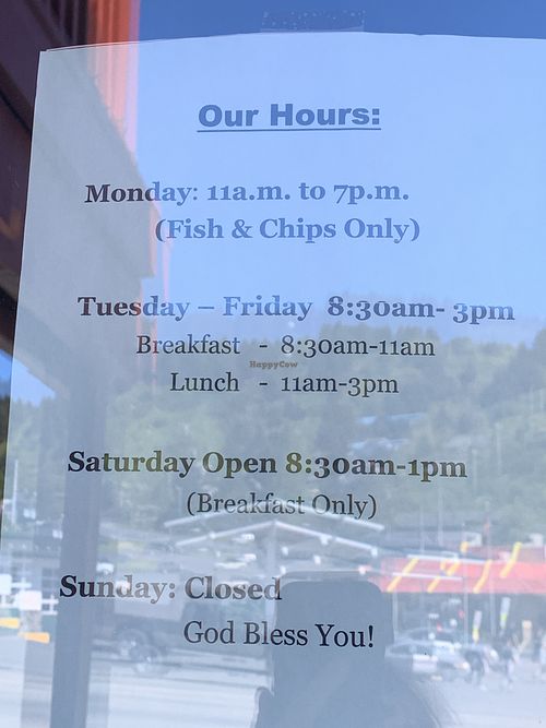 Hours at Monk's Rock Coffee House in Kodiak