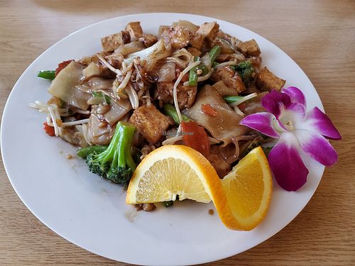 Vegan Pad See Ew (a favorite!) at Thai E-San Kitchen in Dixon