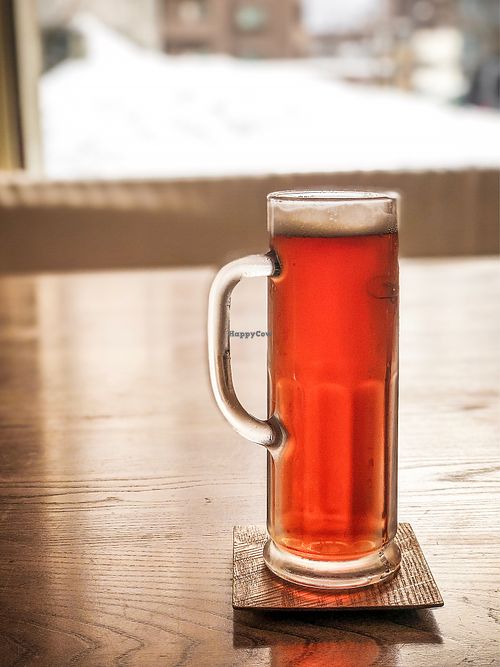 Organic craft beer at Aoi Sora Organic Cafe in Sapporo