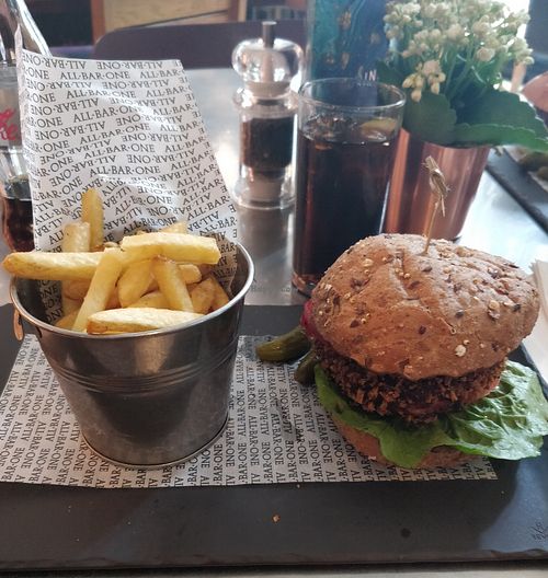 Vegan burger at All Bar One - Houndsditch in London