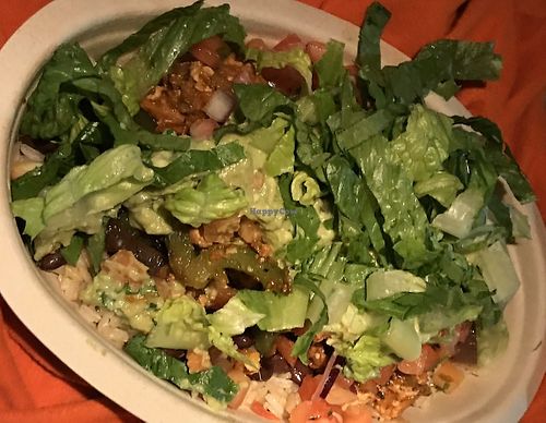 Salad with Soyfritas and lots of guacamole 🤤 at Chipotle in Easton