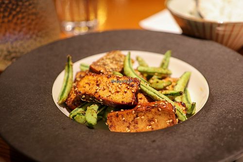 tofu with green beans at Lín Hú SùShí - The Lakeside Veggie in Shanghai