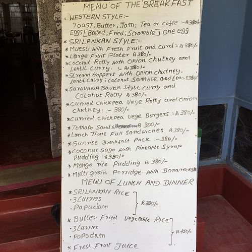 Menu at Sri Dhara Restaurant  in Unawatuna
