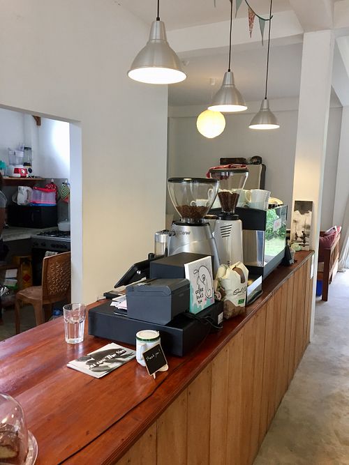 Interior at Kat's Coffee in Unawatuna