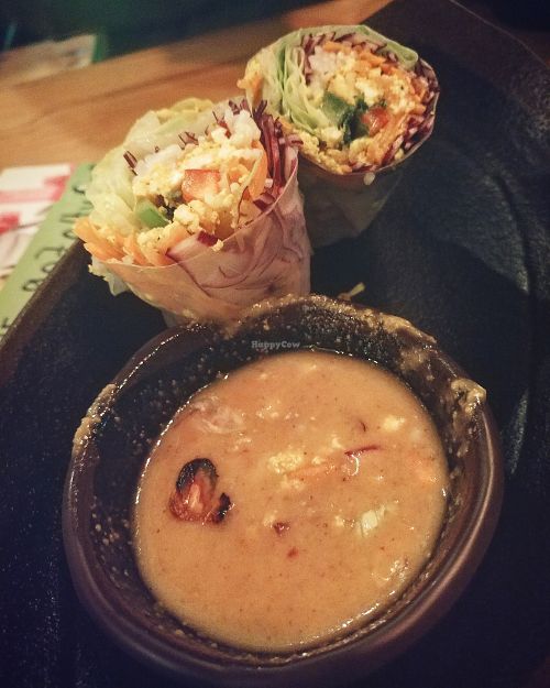 Summer rolls (after we ate half) at Papaya Vegan in Berlin