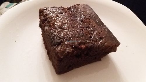 Salted caramel brownie at Hungry Vegan in Newcastle Upon Tyne