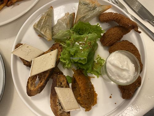 Vegan cheese, mixed tapas plate to share or not at brEAThe Restaurant - Pigalle in Paris