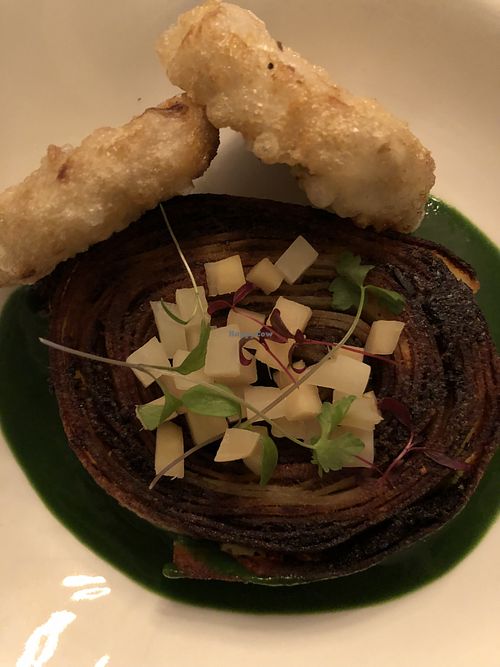 Tempeh kara-age and potato roulade   at brEAThe Restaurant - Pigalle in Paris