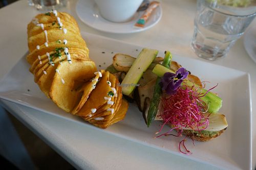 Tartine w/asparagus and potatoes at brEAThe Restaurant - Pigalle in Paris