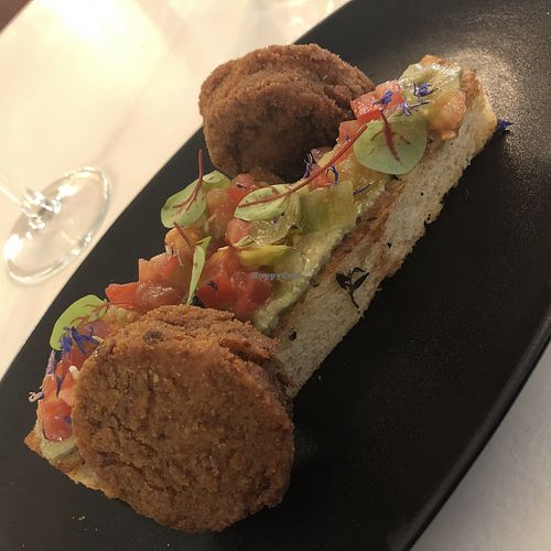 “Goat cheese” and bread (starter) at brEAThe Restaurant - Pigalle in Paris