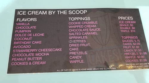 Menu at Cake Shake USA in New York City
