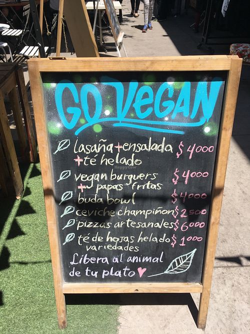 Menu of the day at Comida Go Vegan in Santiago