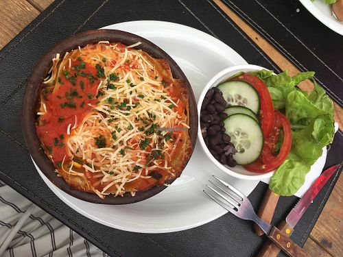 Lasagna at Comida Go Vegan in Santiago