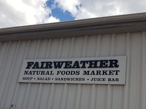 Sign. Off street. at Fairweather Natural Foods in Deer Valley