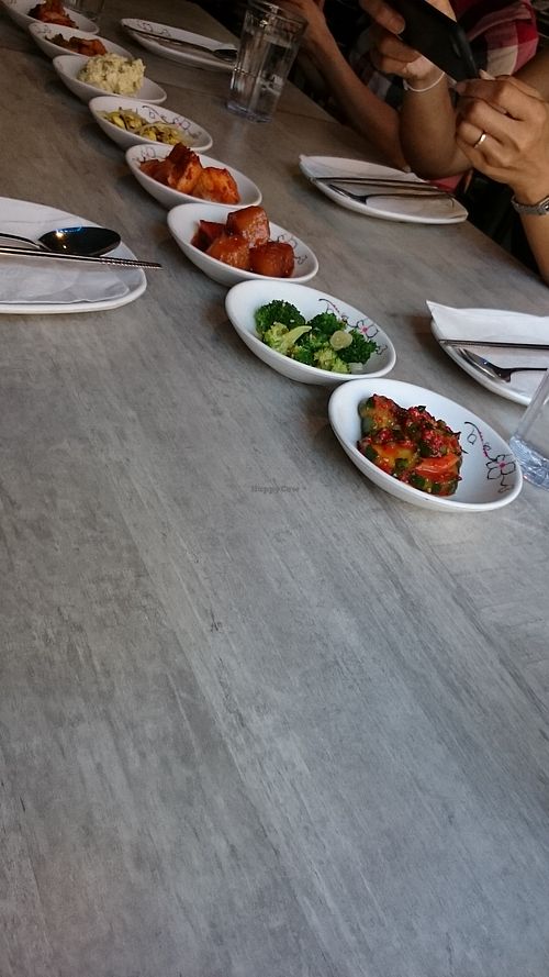 Some of vegan condiments  at Dae Bak in Philadelphia