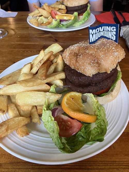 Moving Mountains burger  at Fox and Hounds Inn in Cleator