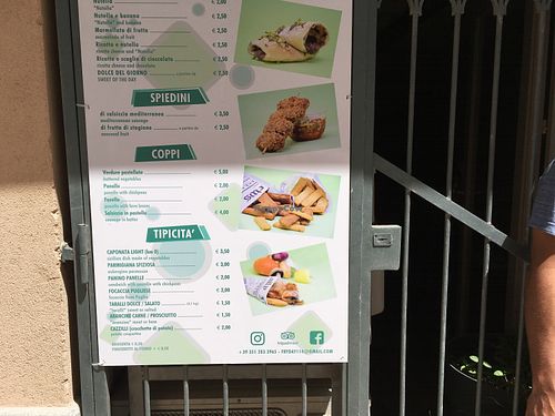 Menu at Fry Day in Trapani