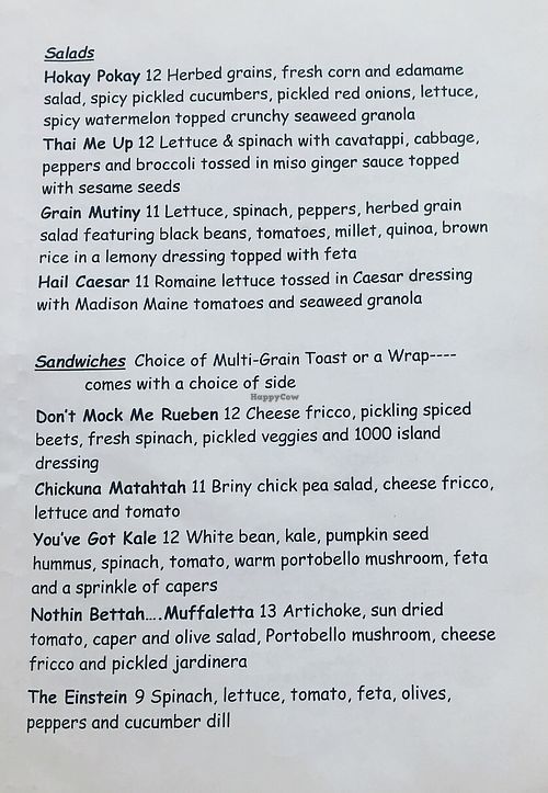 Menu 2/3 at Simply Vegan by Silly's in Portland