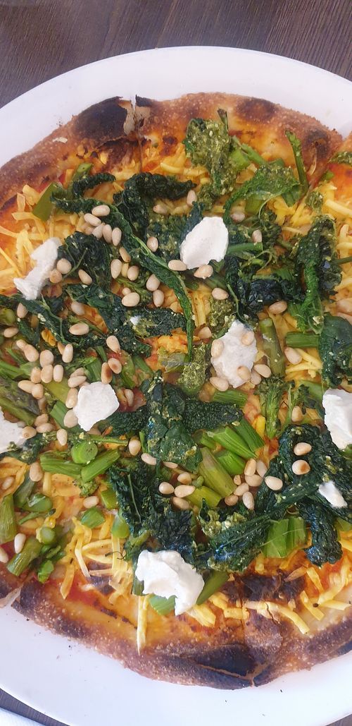 Green pizza at Vinnie's Vegie Cafe & Bar in Brunswick