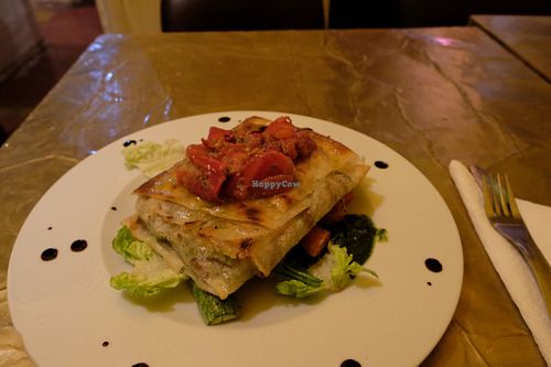 Stuffed filo pastry at Earth Cafe - Derb Zawak in Marrakech