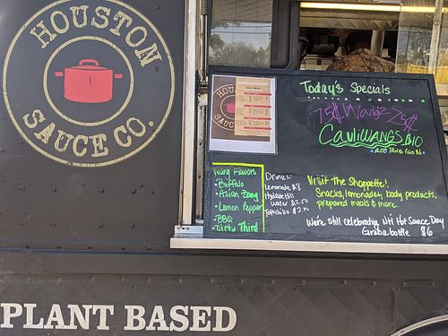 Food truck menu for the day at Houston Sauce Co in Houston