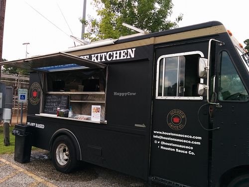 Vegan Food truck. Added Happy Cow approved sticker. at Houston Sauce Co in Houston