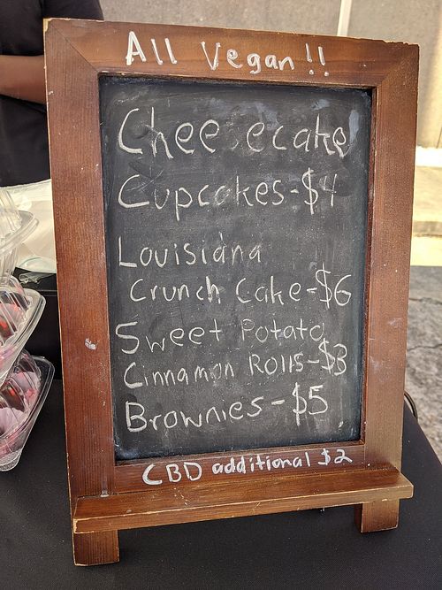 How!? Desserts pop-up menu board at Sauce Co Shoppette. at Houston Sauce Co in Houston