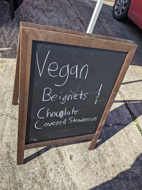 Fresh made beignets from How!? Desserts pop-up at Sauce Co Shoppette at Houston Sauce Co in Houston