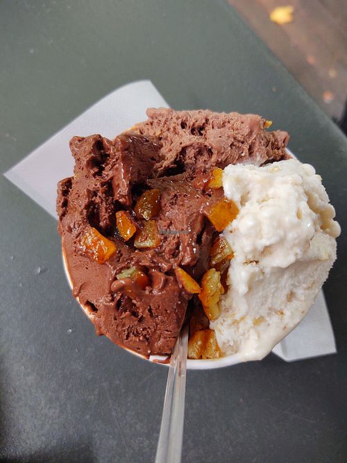 ChocolateS ans vegan walnut icecream at Gelateria Rufus in Pisa