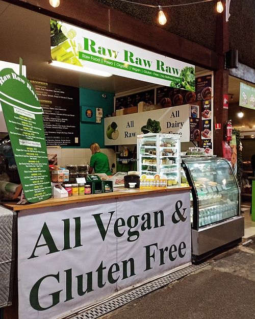 Easily located in the Yard/Fremantle weekend market at Raw Raw Raw in Fremantle