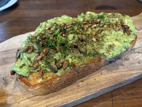 Avocado toast   at O'cado in Sherman Oaks
