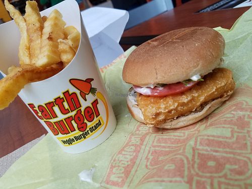 Fishless sandwich! at Earth Burger in Bloomington