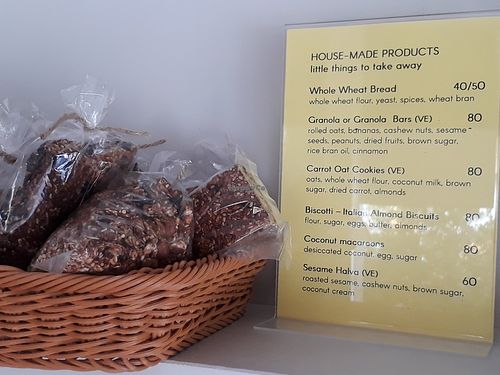 Vegan snacks are labelled at Carrot Cafe in Koh Phangan