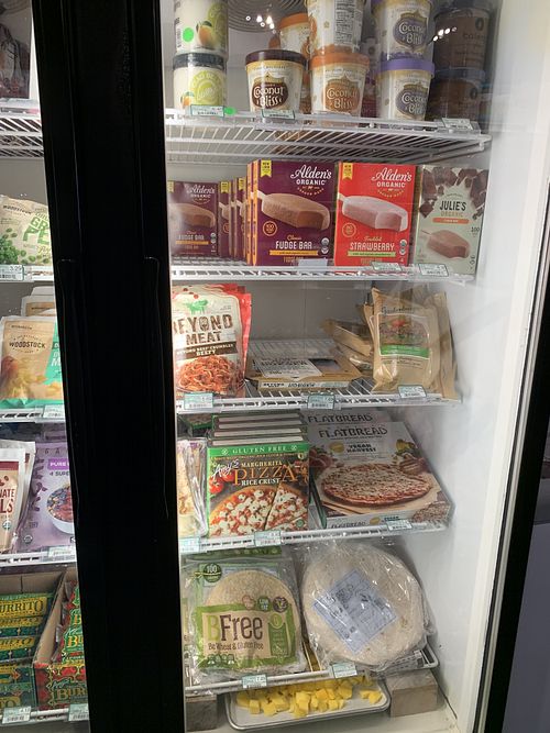Great vegan items in their freezer section at Cape May Market in West Cape May