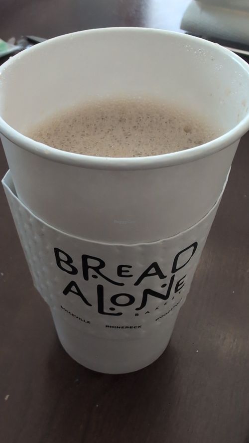Chai latte with oat milk at Bread Alone Bakery in Woodstock