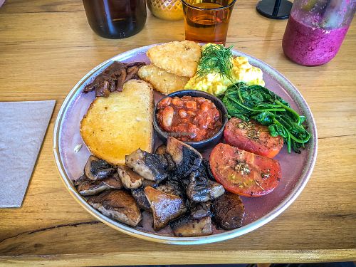 Big vegan brekkie. Amazing at Crux in Semaphore