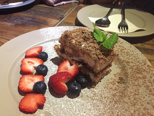 Oat tiramisu at POP vegan in Hong Kong Island
