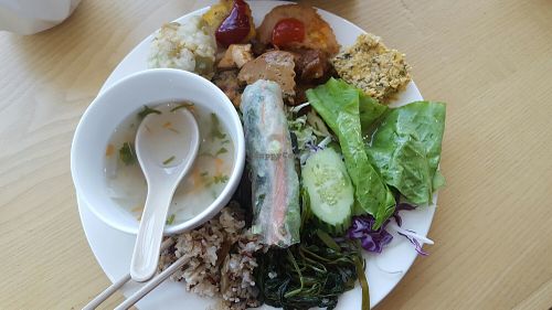 The lotus root soup was greatt at Loving Hut - Hoa Sen in Hanoi