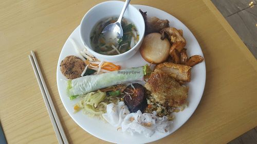 Always delicious and great atmosphere. Now they offer lunch buffet only, has hotpot and other dishes for dinner at Loving Hut - Hoa Sen in Hanoi