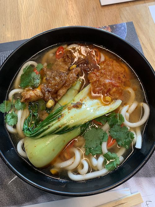The vegan spicy chicken ramen   at Wagamama in Bury St Edmunds
